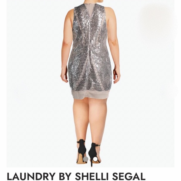 Laundry by Shelli Segal size 12 nude silver NWT - Picture 2 of 6